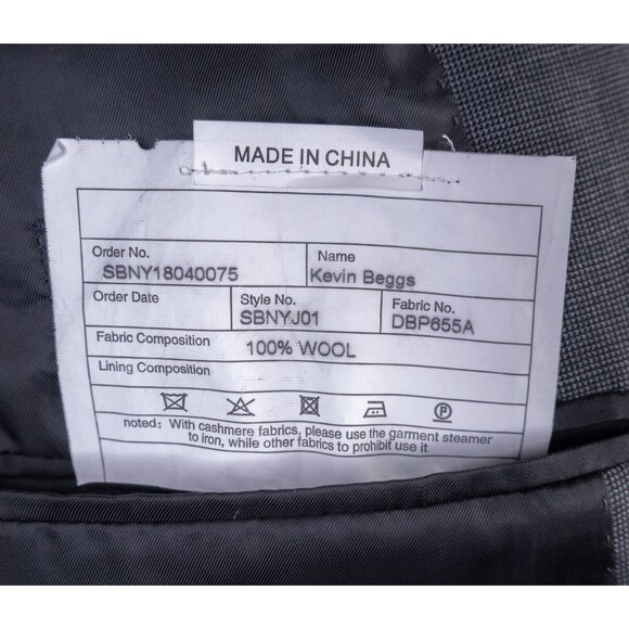 Sene Men's Sport Coat Jacket Blazer WOOL 2-Button Sz 38R Textured Gray SLIM EUC - Picture 11 of 13